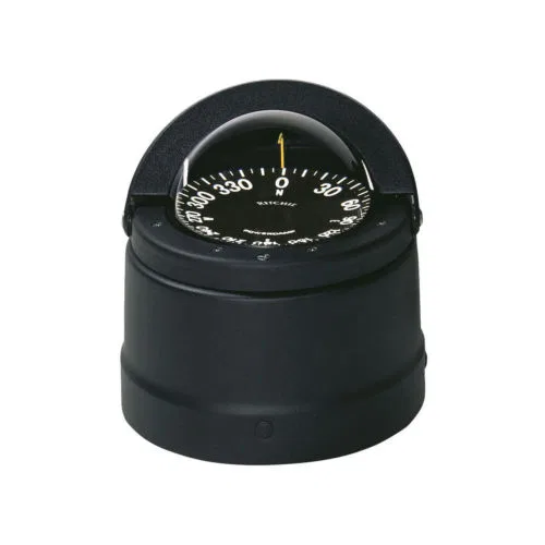 DNB-200 – RITCHIE NAVI Compass, Black 12 Volt Green LED Binnacle Mount 4-1/2 Inch PowerDamp Flat Card Dial 6-1/2 Inch...